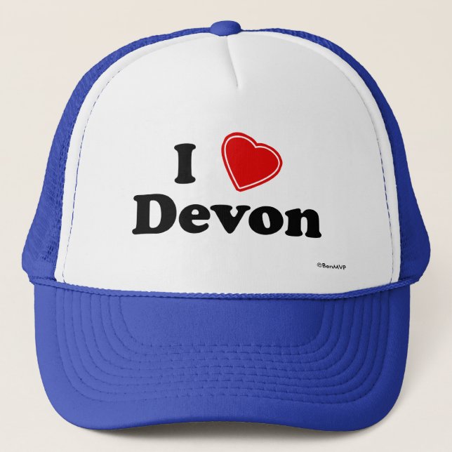I Love Devon Trucker Hat (Front)