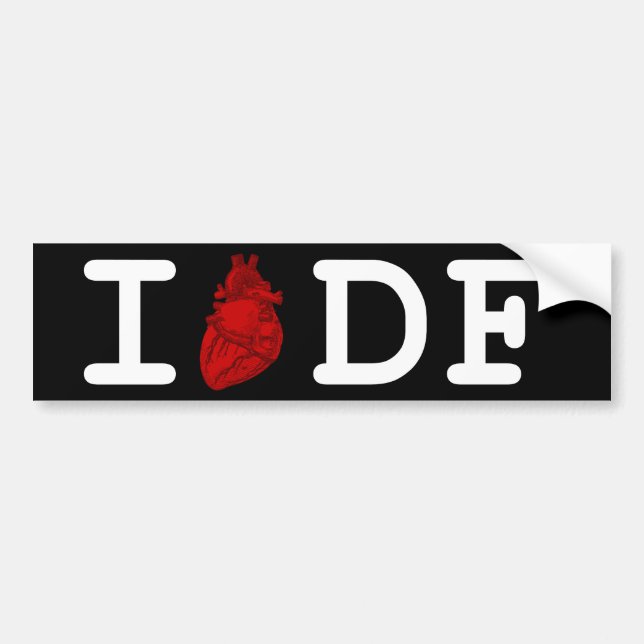 I Love DF Bumper Sticker (Front)