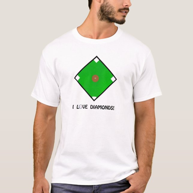 "I Love Diamonds" Baseball Shirts and Gifts (Front)