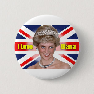 'I Love Diana' HRH Princess Diana 6 Cm Round Badge