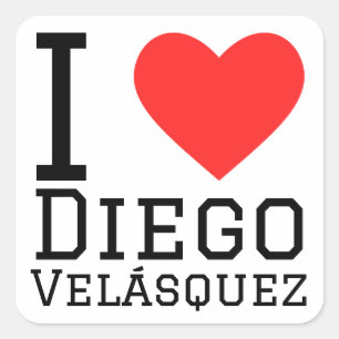 I love Diego Velasquez Square Sticker