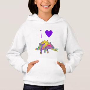 I Love Dinosaur Cute Colourful Rainbow Stegosaurus