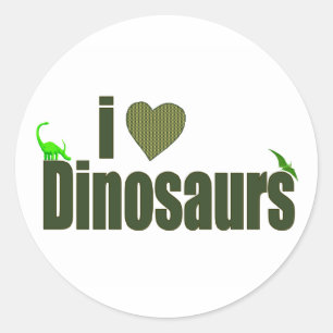 I Love Dinosaurs Classic Round Sticker