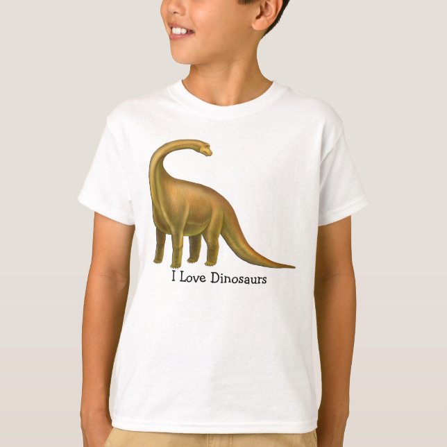 I Love Dinosaurs Customisable Kids T-Shirt (Front)