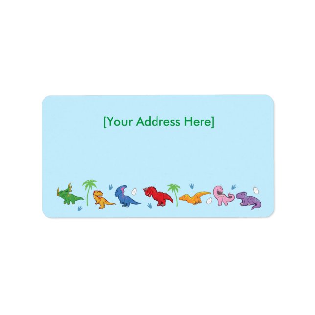 I Love Dinosaurs! (Cute) Label (Front)