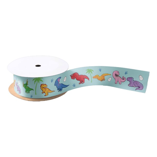 I Love Dinosaurs! (Cute) Satin Ribbon (Spool)
