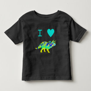 I love Dinosaurs Slogan Triceratops Colourful Fun Toddler T-Shirt