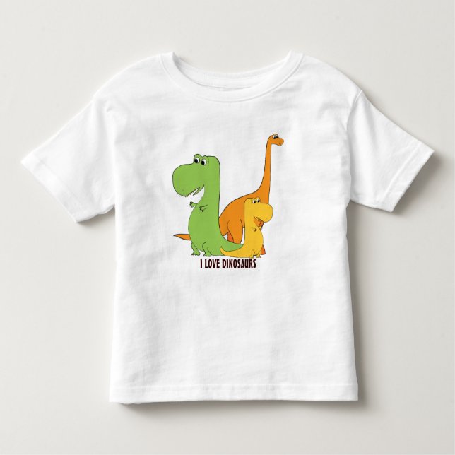 I Love Dinosaurs - Trio of Cute Dinos T-Shirt (Front)