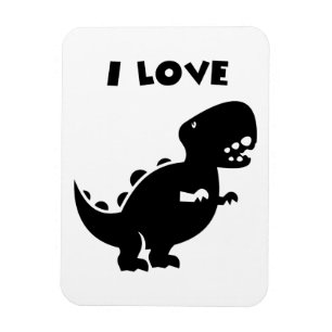I Love Dinosaurs tyrannosaurus rex Silhouette Art  Magnet