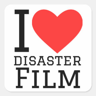 I love disaster film square sticker