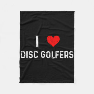 I Love Disc Golfers - Heart - Distressed Golf Golf Fleece Blanket