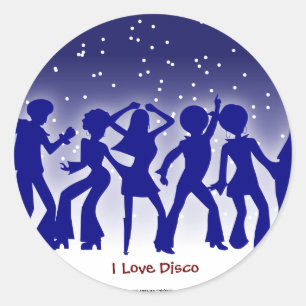 I Love Disco Classic Round Sticker