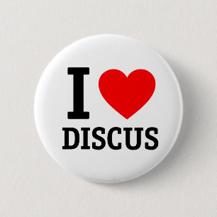 I Love Discus 6 Cm Round Badge