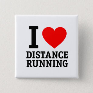 I Love Distance Running 15 Cm Square Badge