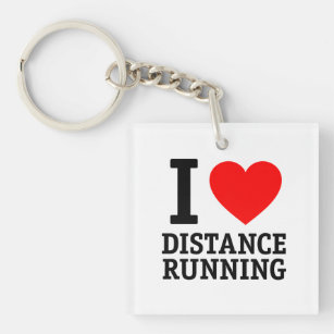 I Love Distance Running Key Ring