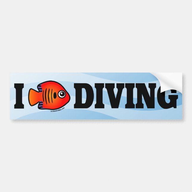 I Love Diving Bumper Sticker (Front)