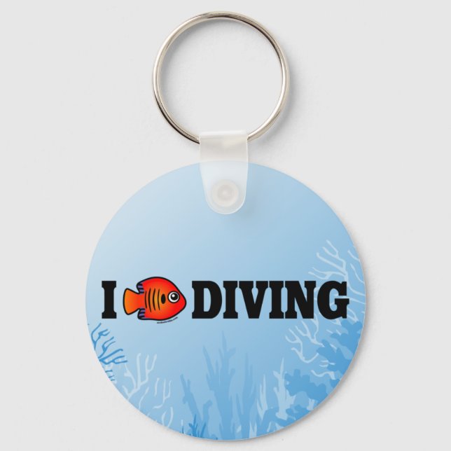 I Love Diving Key Ring (Front)
