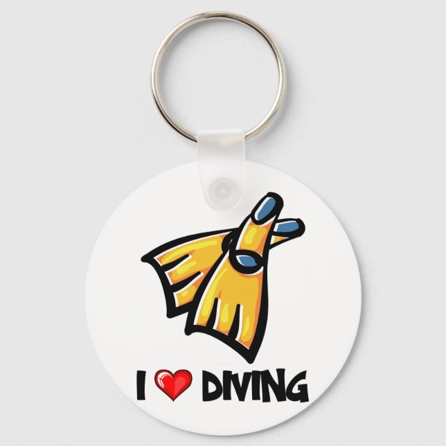 I Love Diving Key Ring (Front)