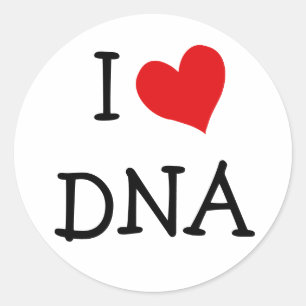 I Love DNA Classic Round Sticker