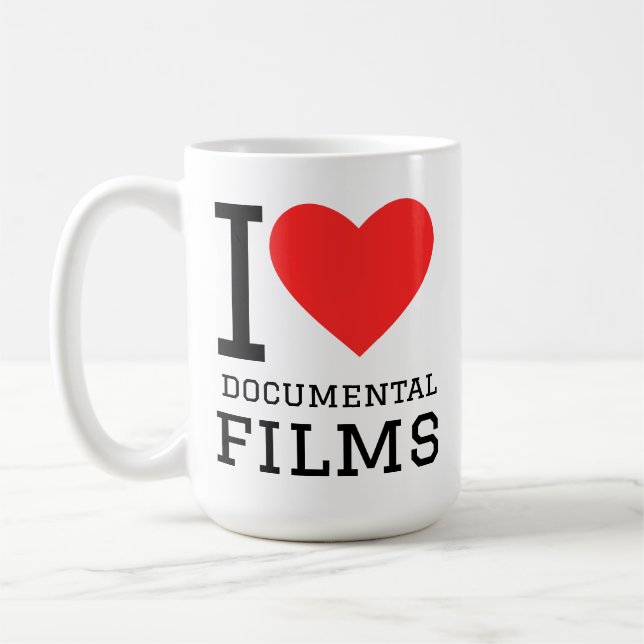I love documental films  coffee mug (Left)