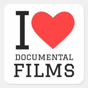 I love documental films  square sticker