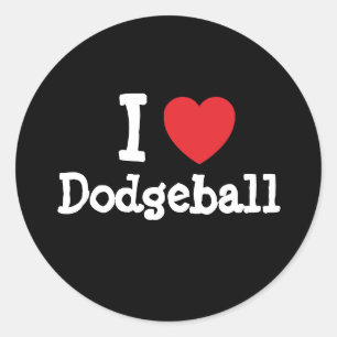 I love Dodgeball heart custom personalised Classic Round Sticker