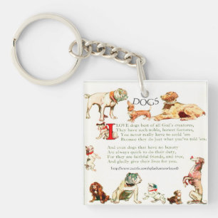 "I love Dogs best" Key Ring