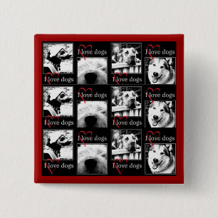 I Love Dogs Button
