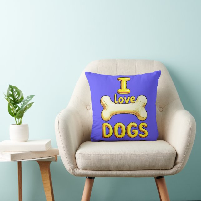 I LOVE DOGS CUSHION (Chair)