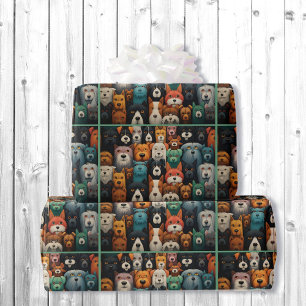 I Love Dogs Cute Birthday Gift Roll of Wrapping Paper
