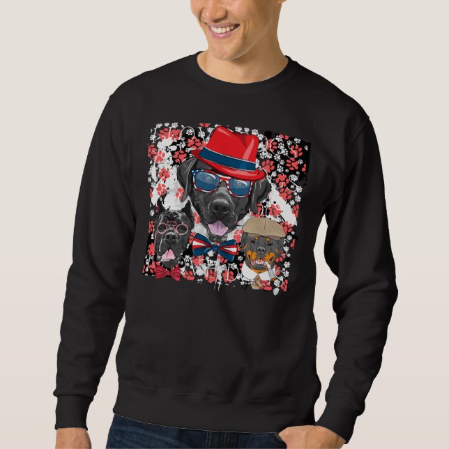 I Love Dogs Labrador Doberman And Rottweiler Sweatshirt (Front)
