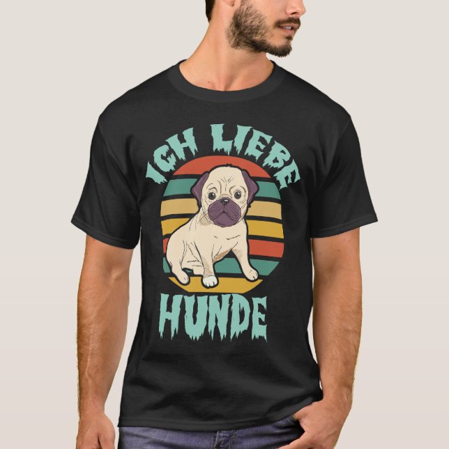 I love dogs - Retro Style T-Shirt (Front)
