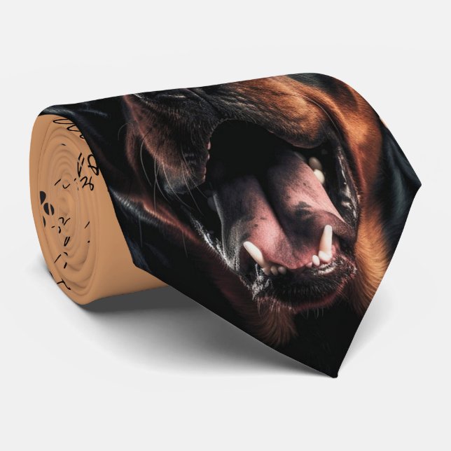 I Love Dogs Rottweiler Neck Tie (Rolled)