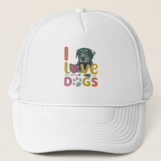 I love dogs trucker hat