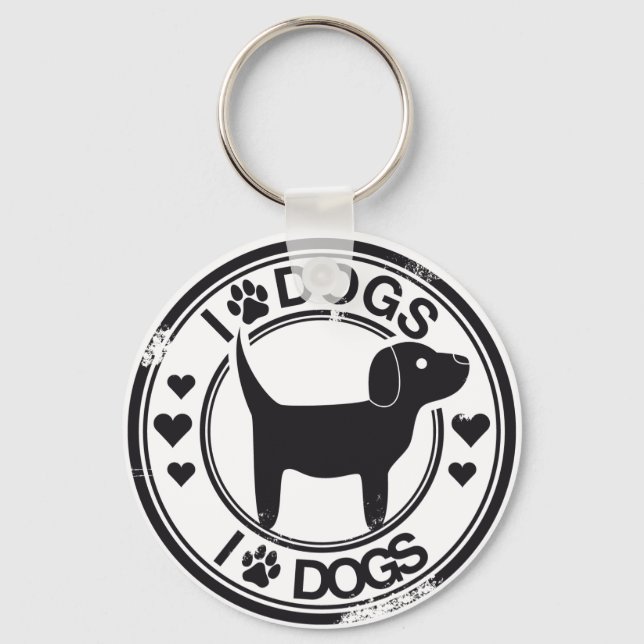 I love dogs with puppy key ring (Front)