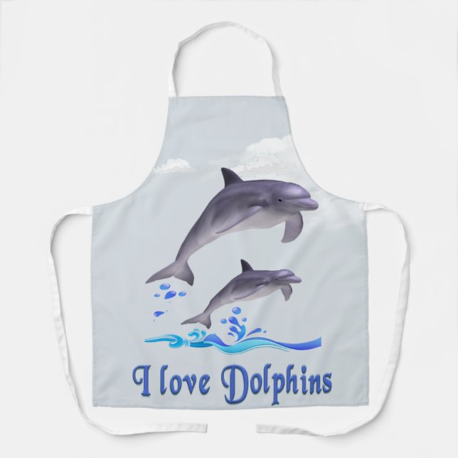 I love Dolphins Apron (Front)