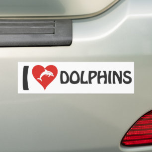 I love Dolphins Bumper Sticker