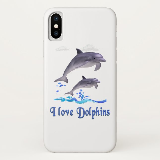 I love Dolphins Case-Mate iPhone Case (Back)