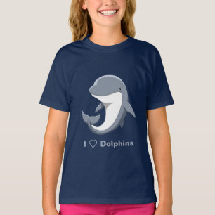 I Love Dolphins Cute Bottlenose T-Shirt