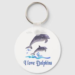 I love Dolphins Key Ring