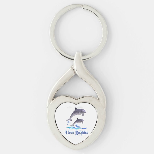 I love Dolphins Key Ring (Front)