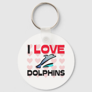 I Love Dolphins Key Ring