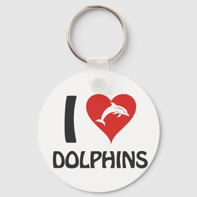 I love Dolphins Key Ring (Front)