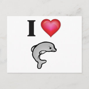 I love dolphins postcard