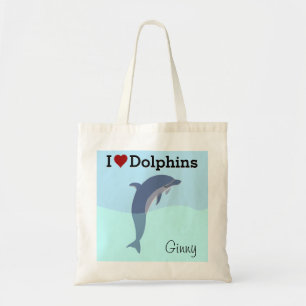 I Love Dolphins Tote Bag
