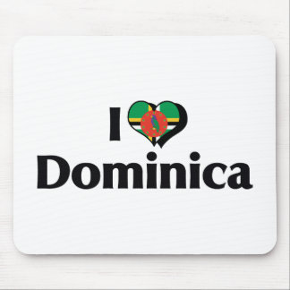 I Love Dominica Flag Mouse Pad