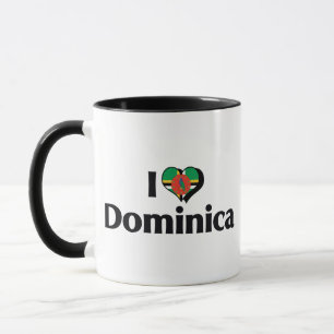 I Love Dominica Flag Mug