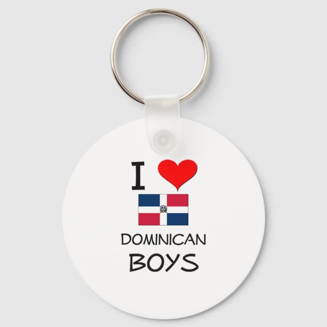 I Love Dominican Boys Key Ring (Front)