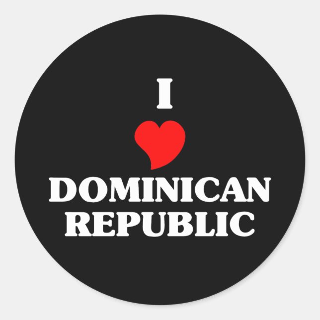I Love Dominican Republic Classic Round Sticker (Front)