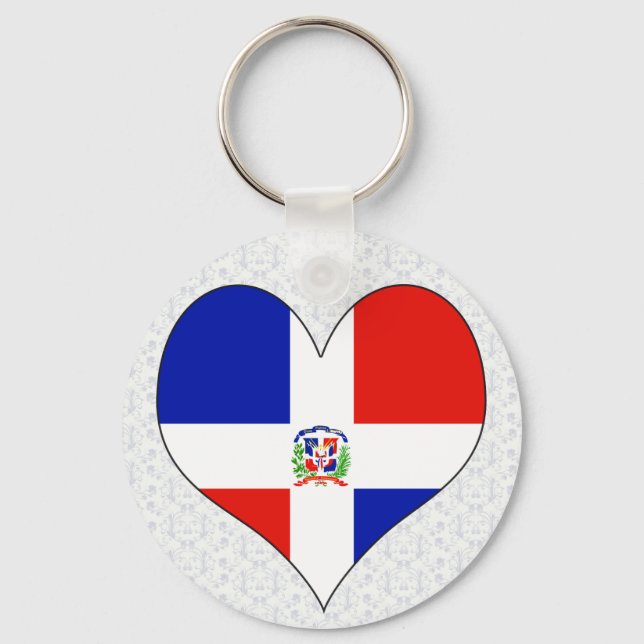 I Love Dominican Republic Key Ring (Front)
